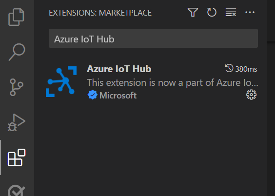 Captura de tela mostrando a barra de pesquisa e a lista na exibição Extensões do Visual Studio Code.