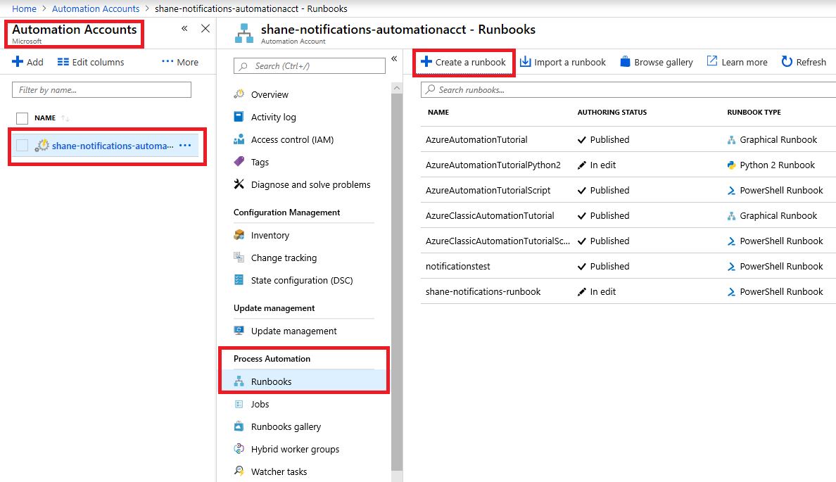 Criar uma interface do usuário de runbook