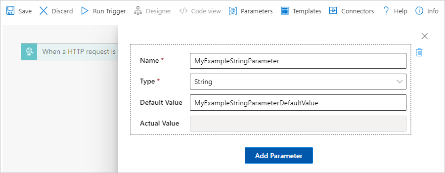 Captura de tela mostrando o portal do Azure, o designer de fluxo de trabalho e o painel 