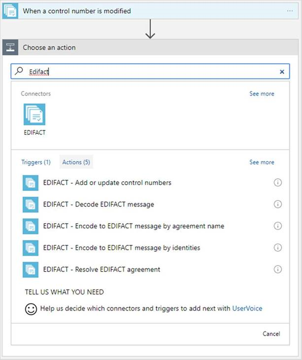 Captura de tela que mostra onde adicionar ou atualizar números de controle.