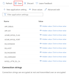 Uma captura de tela mostrando todas as configurações de aplicativo necessárias na página de configurações.