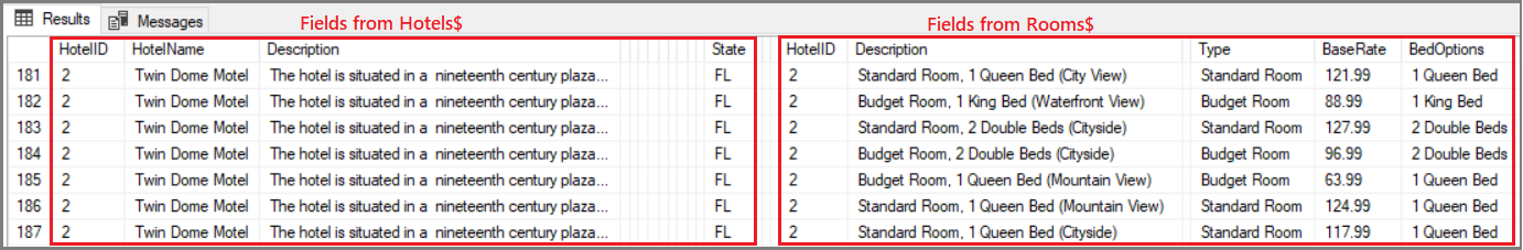 Dados desnormalizados, dados de hotel redundantes quando campos de quarto são adicionados