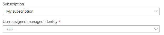 Captura de tela do portal do Azure mostrando a configuração básica de autenticação para uma identidade gerenciada atribuída pelo usuário.