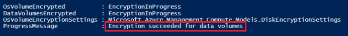 Status de criptografia no PowerShell