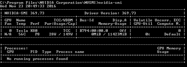 Status do dispositivo NVIDIA