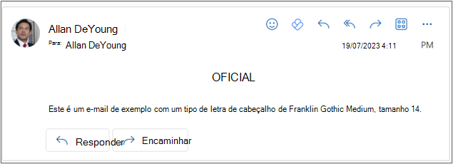 Etiquetar a marcação visual no e-mail.