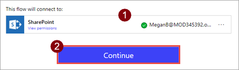 Permissões do conector do SharePoint