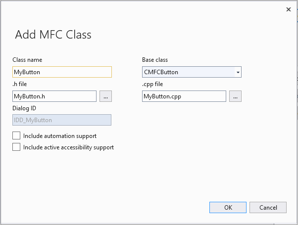 Adicionar Assistente de Classe MFC.