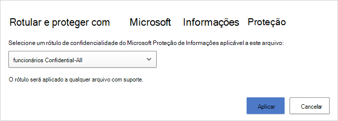 Etiqueta de confidencialidade de proteção.