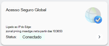 Captura de ecrã a mostrar a status de Acesso Seguro Global.