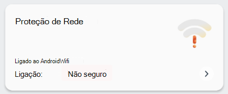 Captura de ecrã a mostrar o mosaico de proteção de rede para administradores de segurança.