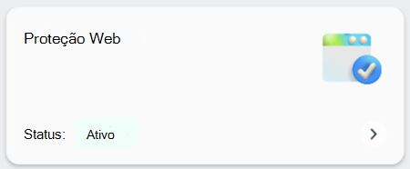Captura de ecrã a mostrar um mosaico que mostra se a proteção Web está ativada num dispositivo.