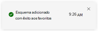 Captura de ecrã a mostrar a notificação de que um novo item foi adicionado aos Favoritos na investigação avançada.