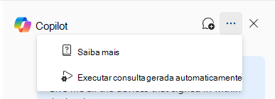 Captura de ecrã a mostrar Security Copilot na investigação avançada com o ícone de reticências das definições.