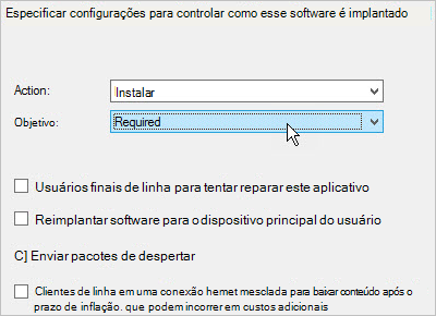 Definir configurações de implantação