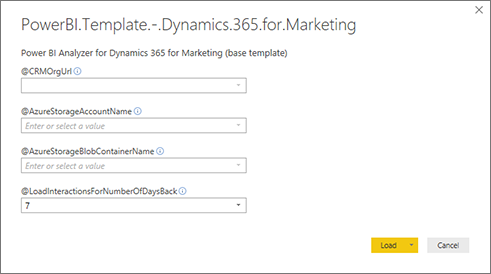 O diálogo de conexão para conectar seu modelo do Power BI às origens de dados relevantes.