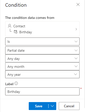 Captura de tela mostrando configurações de data parcial.