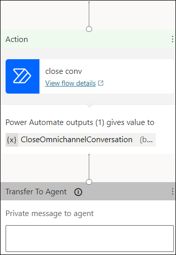 Configure o tópico de conversa final no Copilot Studio.