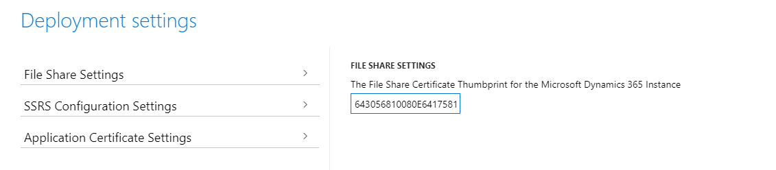 Deployment settings thumbprint image 1.