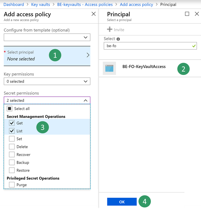 Key Vault access policy 