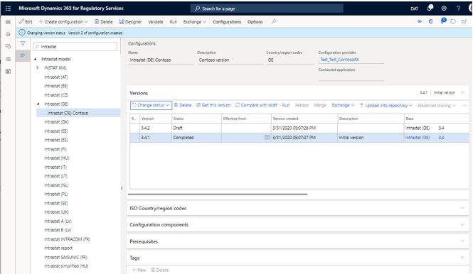 Nova versão de configuração no RCS.