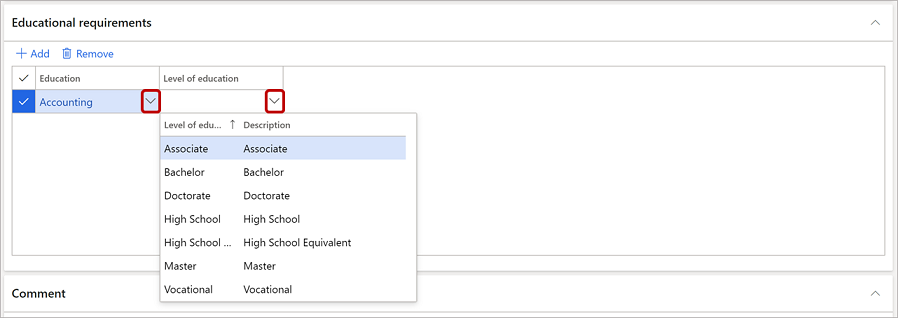 Adicionar requisitos educacionais.