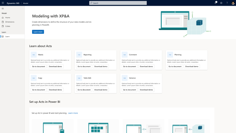 Página do Learn de Planejamento de desempenho nos negócios