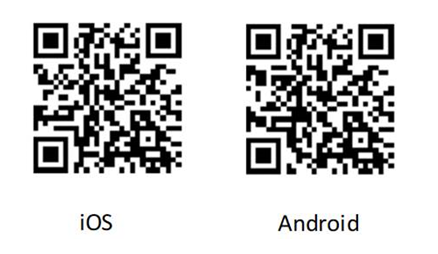 Códigos QR para instalar o aplicativo.