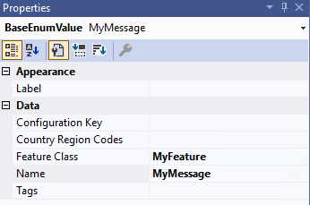 Setting a feature class on the enum value.