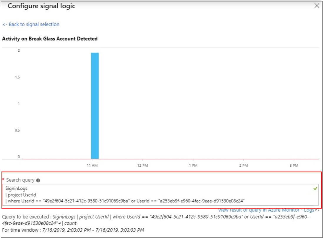 Adicionar as IDs de objeto das contas de interrupção a uma regra de alerta