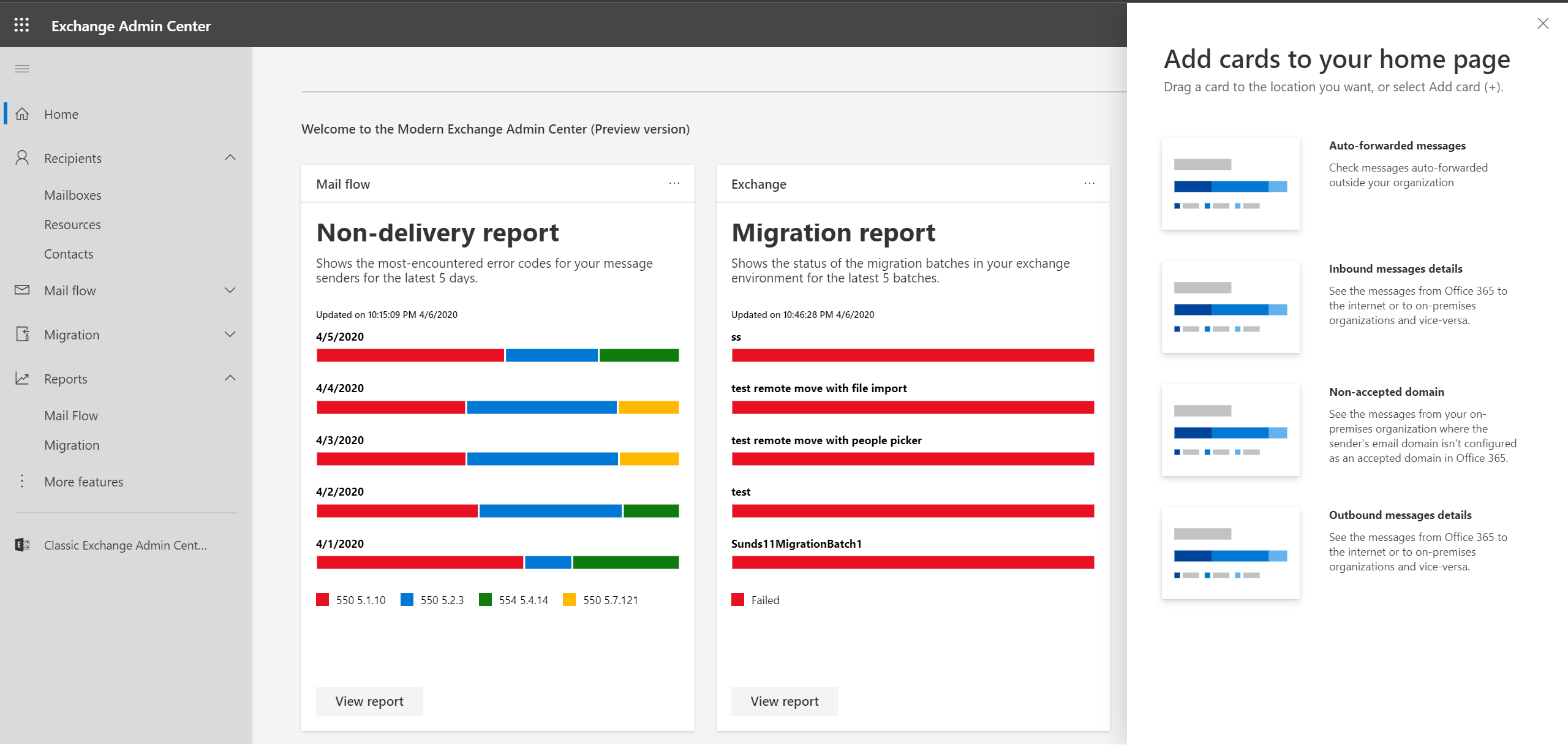 Captura de ecrã de dashboard.