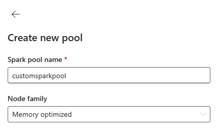 Captura de tela mostrando as opções de criação do pool personalizado.