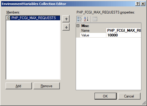 Captura de tela da nova variável na lista Membros com as propriedades especificadas.