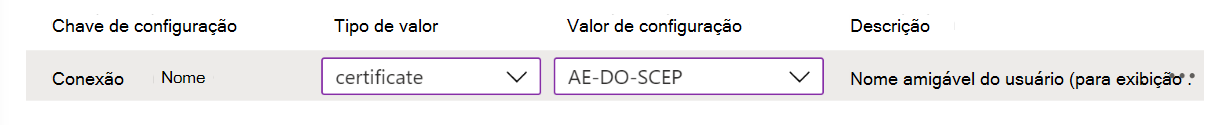 Alterar o nome da ligação numa política de configuração de aplicações VPN no Microsoft Intune exemplo