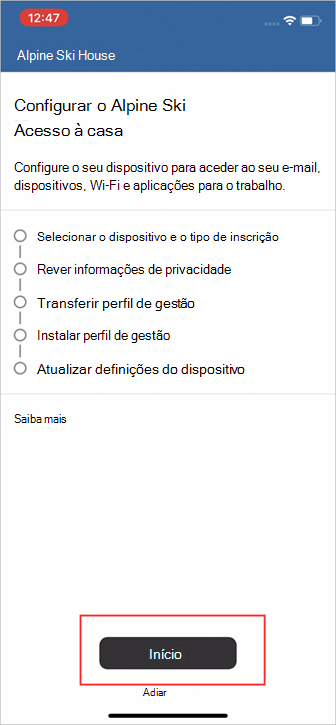 Captura de tela de exemplo do Portal da Empresa, a tela 