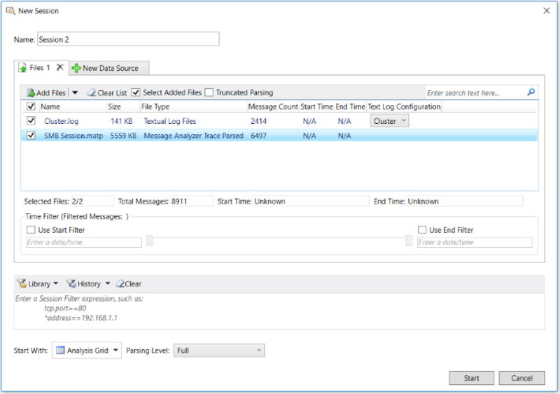 Data Retrieval Session configuration