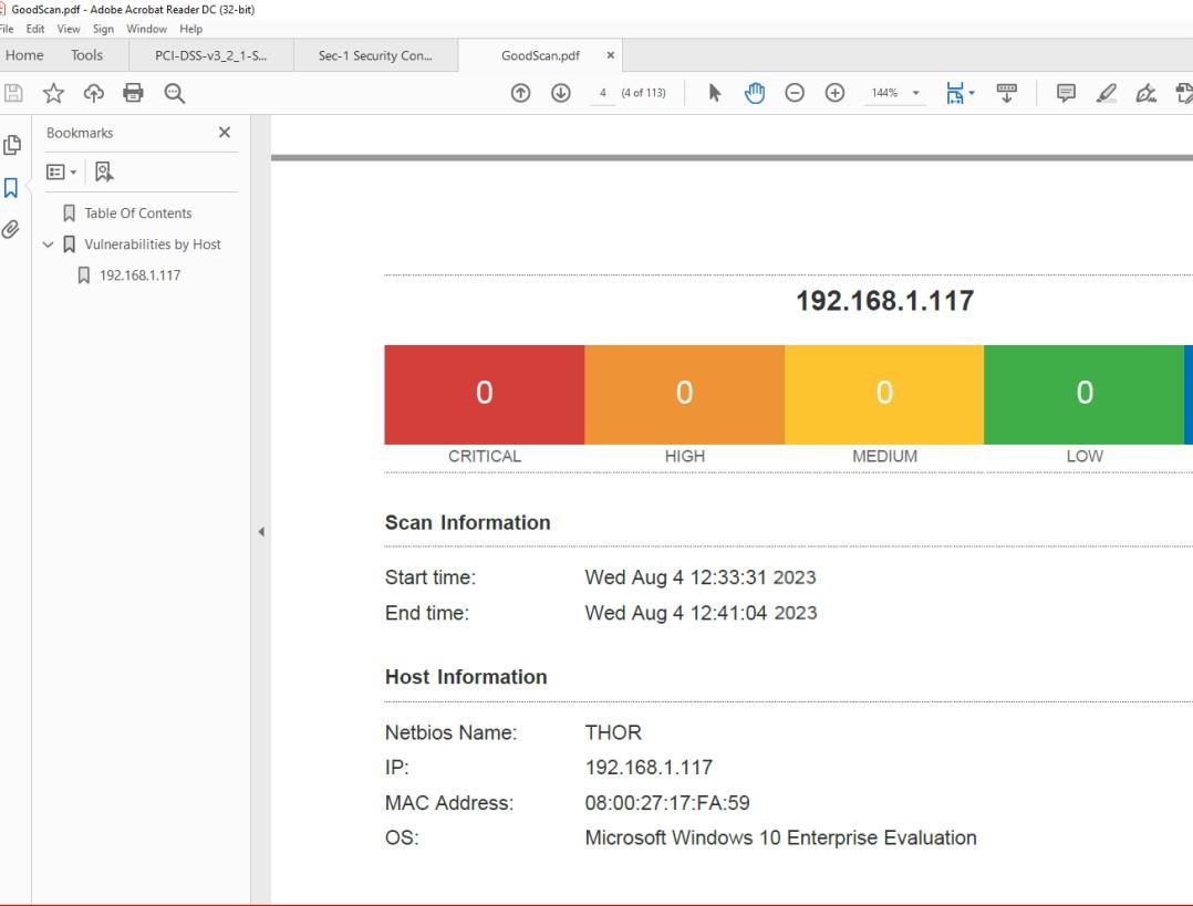 Relatório de vulnerabilidades de PDF.