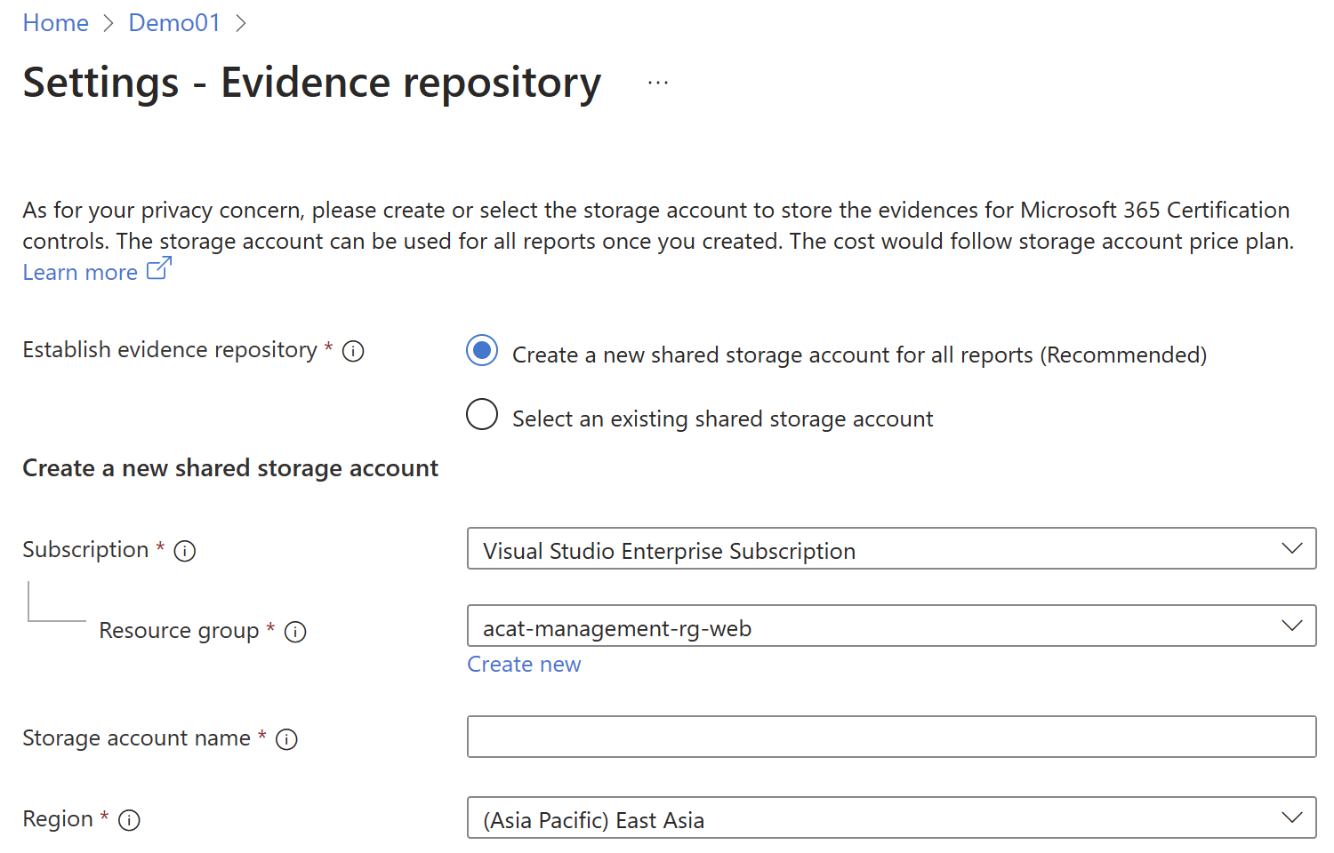 Configuração do repositório Evdience