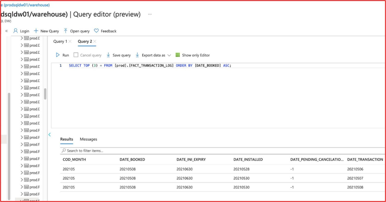 Captura de ecrã a mostrar uma consulta SQL a mostrar o conteúdo da tabela da base de dados ordenada por ordem ascendente