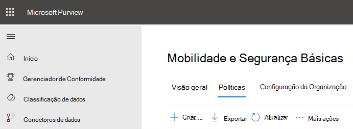 Definições básicas de política de segurança e mobilidade.