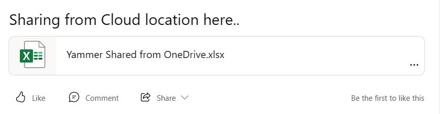 Captura de tela do compartilhamento de um arquivo de um local do SharePoint ou OneDrive.