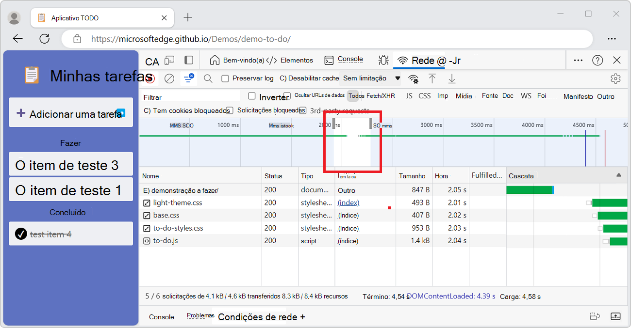 Filtrar todos os pedidos que estavam inativos por volta de 300 ms