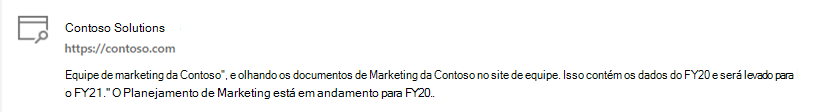 Exemplo de um layout com um cabeçalho, link e descrição.