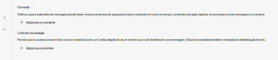 Captura de ecrã da secção processadores de mensagens no Portal do Programador.