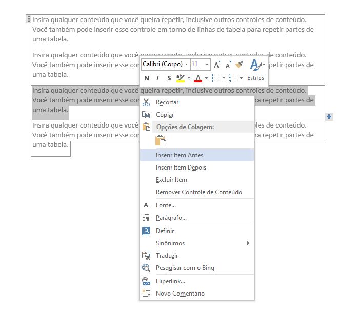 Captura de tela repetitiva do contexto de controle de conteúdo