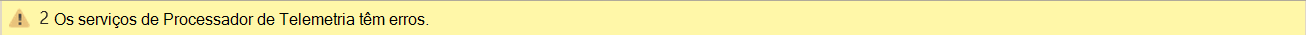 Uma captura de ecrã de uma mensagem de erro a indicar que dois serviços do Processador de Telemetria têm erros.