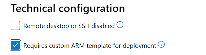 Caixa de seleção do modelo do ARM personalizado