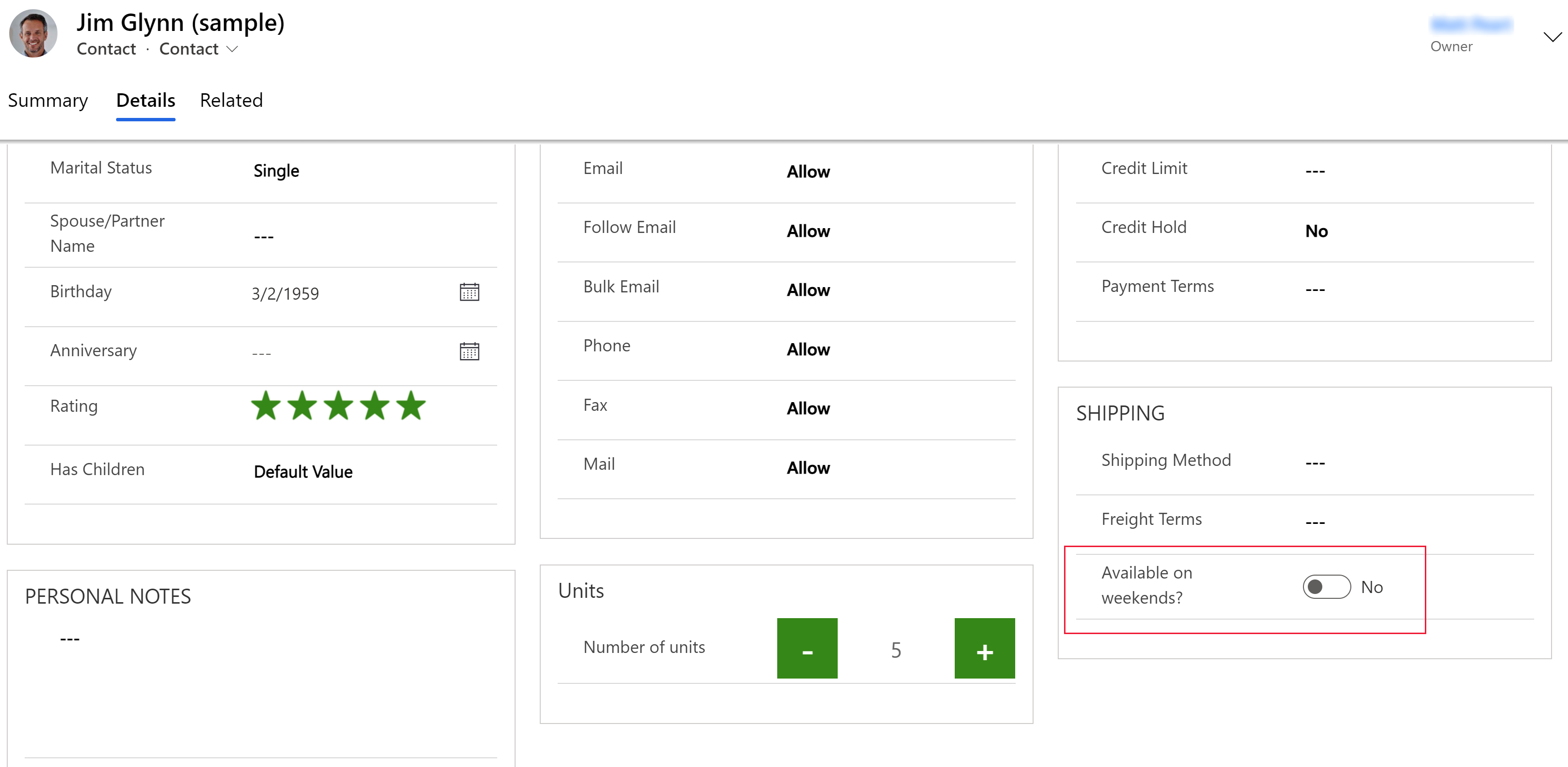 Exemplo de controle Alternância em um aplicativo baseado em modelo.