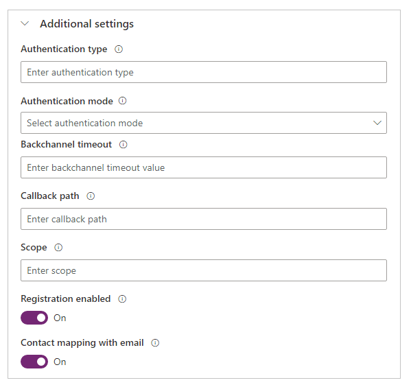 Definir as configurações adicionais.