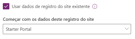 Usar registro do site existente